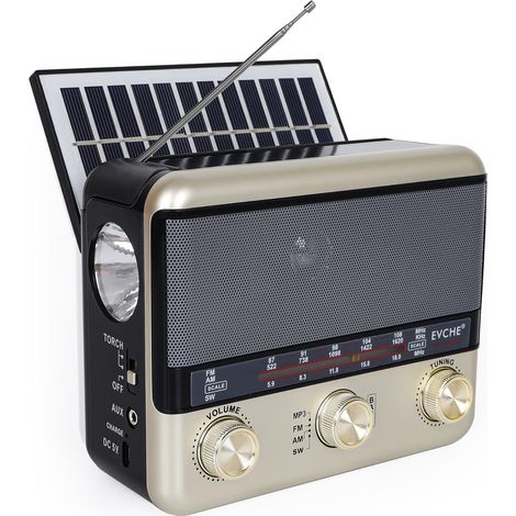 Radio solaire multifonctionnelle, radio rétro à bande complète, radio à carte enfichable à l'ancienne, radio transfrontalière à l'ancienne (1/5)