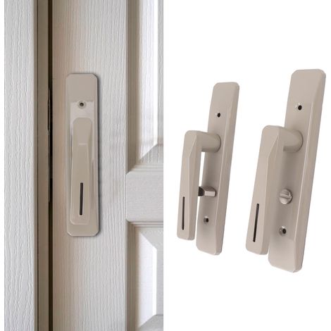 Serrures de porte rectangulaires robustes et serrures de porte intérieures à panneau plat avec fonctions d'intimité pour portes réversibles de chambre et de salle de bain (T82-552K nickel). (1/5)
