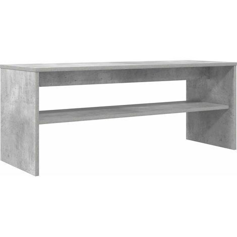 Mobile porta TV rettangolare moderno con pratico contenitore 100 x 35 x 40 cm legno ingegnerizzato grigio cemento 020058356