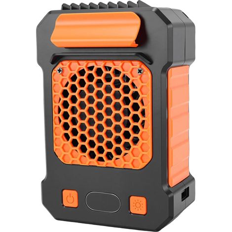 Ventilateur de Taille Portable, Ventilateur Personnel à Porter 10000 MAh avec Batterie Externe 20 W et Double Lampe Torche, for Camping Randonnée Activités de Plein Air (1/5)