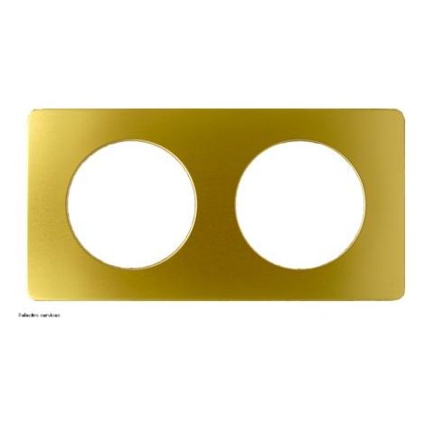 Legrand – Plaque de finition Métal Céliane 2 postes – Finition laiton satiné – Compatible avec support Batibox et mécanisme Céliane (1/3)