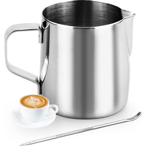 1 Pichet À Lait, Acier Inoxydable, 200 Ml, Bec Anti-Goutte, Stylo Latte Art, Pour Café Expresso (1/5)