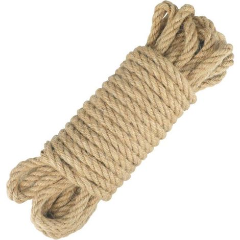 Corde de Jute Ficelle Corde Chanvre 8mm d'épaisseur pour la Décoration, Bricolage Artisanat, Jardinage, Arbre à Chat (10 mètres) (1/4)