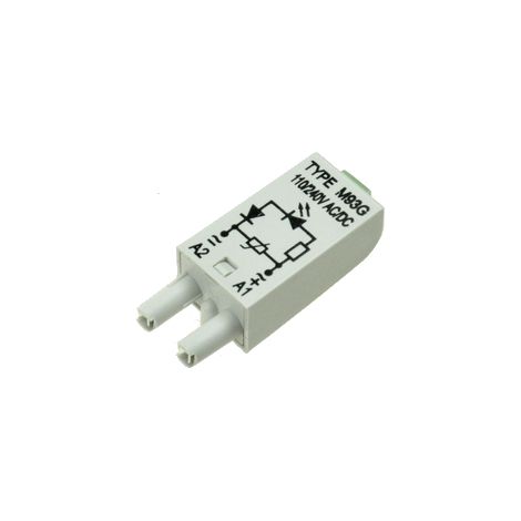 Niederspannungs-Signalmodul (grüne LED + Spannungsvaristor) 110–230 V AC/DC M93G grau 854860 (1/2)