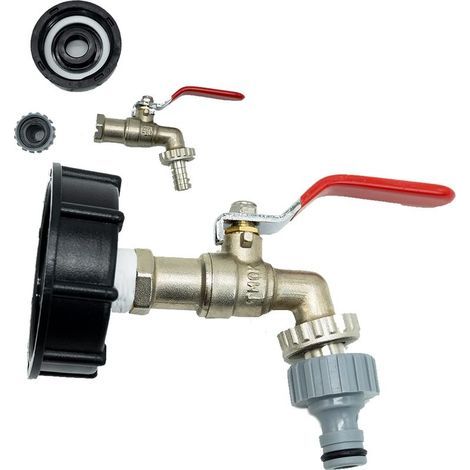 Adaptateur Vidange IBC – S60X6 Laiton, Robinet Jardin 1/2\