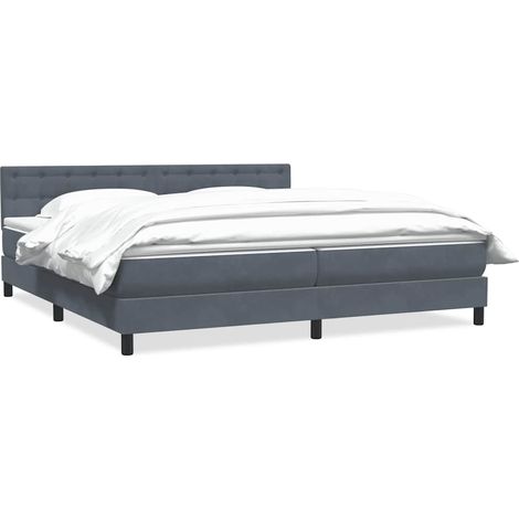 Maison Exclusive - Giroletto a Molle con Materasso Grigio Scuro 180x210 cm Velluto