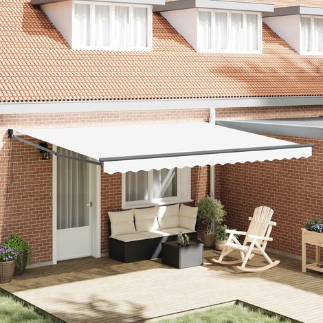 Auvent-Store banne Blanc 450 x 300 x 165 cm Polyester et métal (1/5)