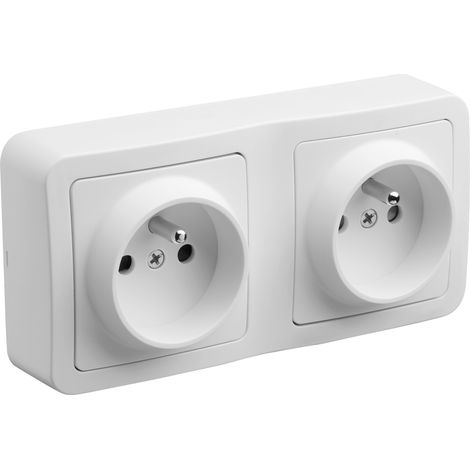 DEBFLEX - BLOK DOUBLE PRISE DE COURANT 2P+T SAILLIE BLANC - 746807