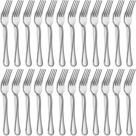 Lave-vaisselle – Lot de 24 Fourchettes Table fer forgé forgé Inoxydable, 7, 87 pouces (20cm), Poli Brillant, Maison (1/5)