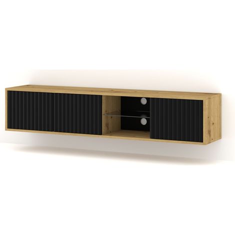 MOBILE MITA PORTA TV 156 ROVERE ARTIGIANALE NERO OPACO