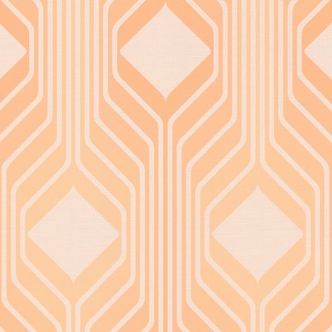 Retro wallpaper wall Profhome 395323 hot embossed non-woven wallpaper slightly textured with geometric shapes matt orange pastel orange beige 4,5 m2