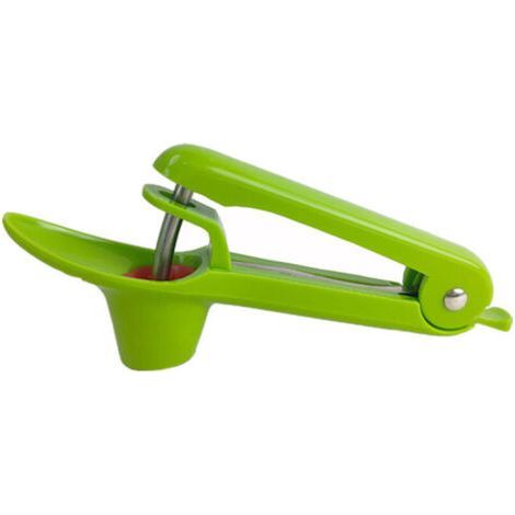 Cherries, Fruit Pit Remover with Space-Saving Locking Design for Making Cherry Dishes and (Green) (1/5)
