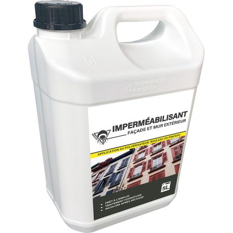 Méduze - Imperméabilisant hydrofuge pour façade et murs extérieurs 5L - Prêt à l’emploi - Invisible après séchage - Effet perlant - Professionnel