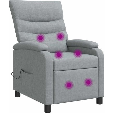 Silla de masajes reclinable Gris Claro Tela vidaXL (1/5)
