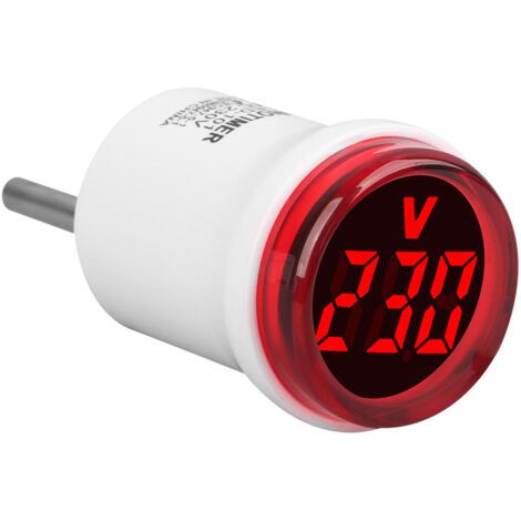Voltmètre AC domestique à affichage numérique, type fiche ronde européenne, avec voyant indicateur, mesure précise,rouge (1/5)
