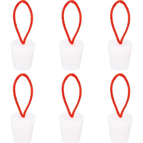 6 Pièces Silicone Caoutchouc Conique Bouchon 18 à 25mm Blanc (1/5)