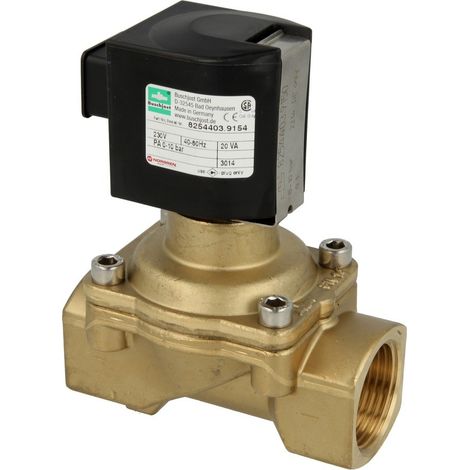 Electrovanne Buschjost 8254403.9154.2304 G1,8,0m³/h,0-10bar +110°C,FPM, 230VAC