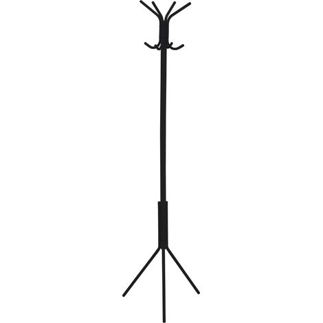 Idimex – Porte-manteau sur pied en métal laqué noir – 8 crochets – Piètement stable sur 3 branches – Design moderne et intemporel