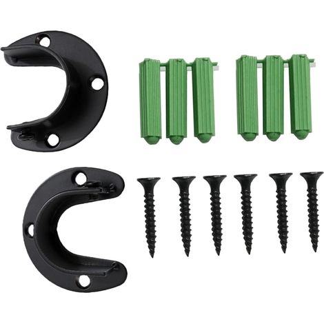 Supports de barre de douche muraux Totority en acier inoxydable (lot de 2) avec vis, robustes et résistants. (1/5)