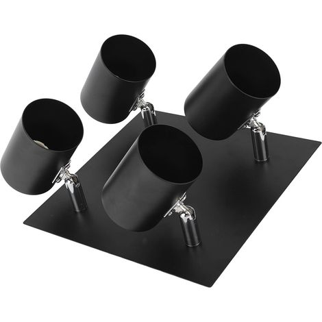 Rail de spots industriel 4 lumières orientables noir moderne avec douilles GU10 (1/5)