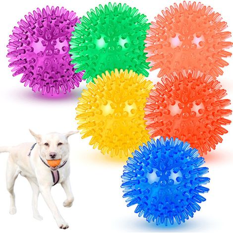 Set de 3 boules hurlantes pour chien, boules à mâcher pour chien, jouets flottants pour piscine, jouets à lancer pour chiot（6.5cm)