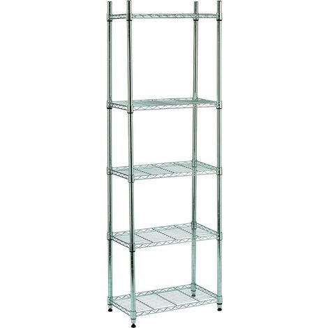 King Home Verchromtes Regal 5 Böden 60x35x180 cm (1/2)
