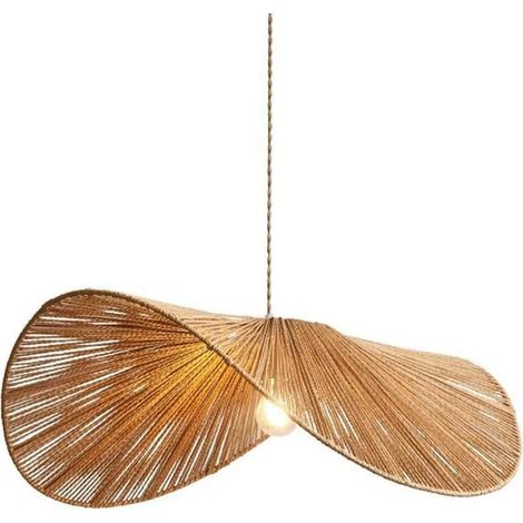 Suspension en Bambou Naturel Bohème, Luminaire Moderne Fait Main En Rotin pour Chambre, Salon Et Salle à Manger (1/5)