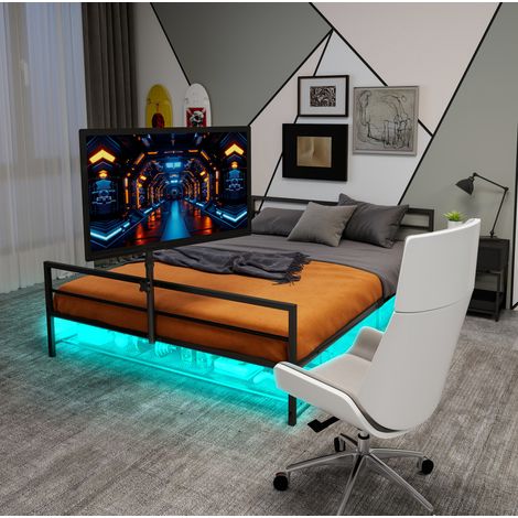 Cama dormitorio gaming con LED y soporte ajustable OKMYHOME (1/5)