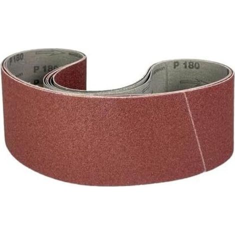 Bande Abrasive 100 x 914 mm pour bois et métaux - Lot de 5 bandes, grains assortis ( P80) (1/2)