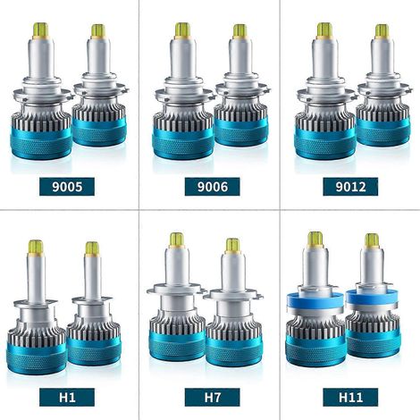 Ampoules de phares LED 9012 étanches IP68 pour voiture, 6000K, 100W, lot de 2 (1/4)