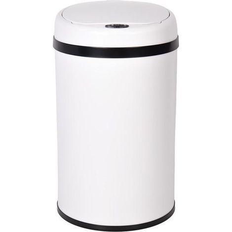 CUBO DE BASURA BLANCO CON SENSOR Y CUBO INTERIOR 30 L 52 X 30,5 CM (1/5)