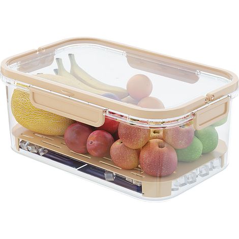 Boîte à légumes portable multifonctionnelle de grande capacité, rectangulaire, de qualité alimentaire, idéale pour les pique-niques et le camping. (1/5)