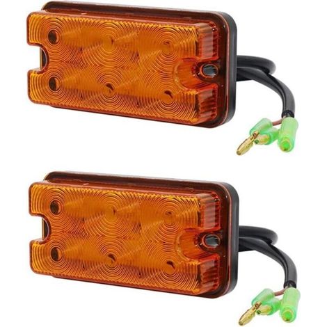 2 Pièces Feu Clignotant Avant À LED pour Chariot Élévateur Feu De Gabarit De Remorque Ambre 12V-80V pour Camion (1/5)