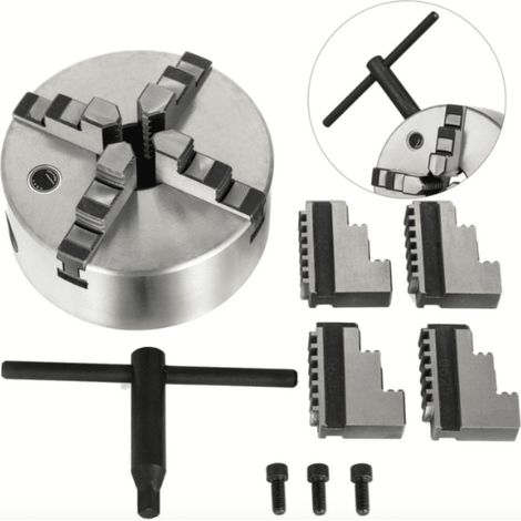 MANDRINO AUTOCENTRANTE PER TORNIO 4+4 GRIFFE � 80mm ganasce precisione (1/3)
