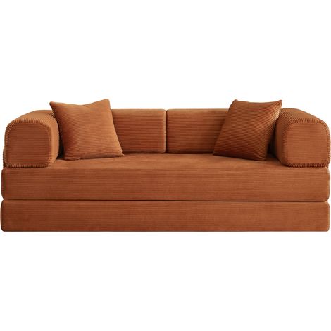 Divano, confortevole, 204 x 97 x 65 cm, arancio bruciato (1/5)