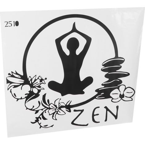 Autocollant mural PVC motif Zen Yoga pour décoration chambre, cadeau amateur de méditation (1/5)