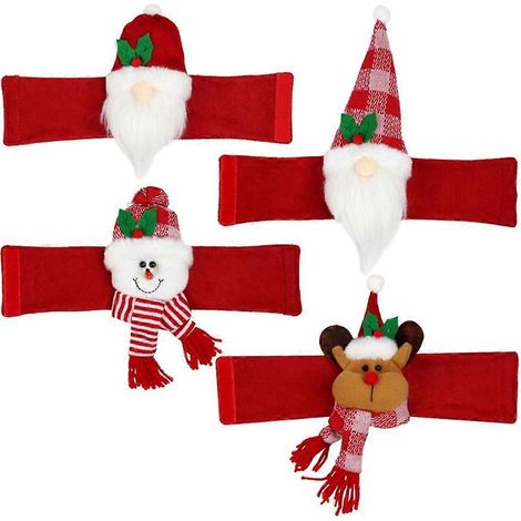 Noël Peluche Tissu Crochets Rideaux Père Noël Bonhomme de Neige Élan Attaches Rideau (1/4)