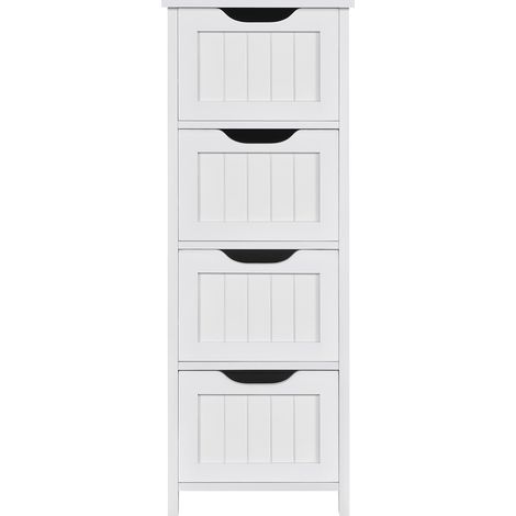 Homevive Armario de Madera para Baño, con 4 Cajones para Almacenaje y Organización, Ideal para el Salón o el Pasillo Blanco (1/5)