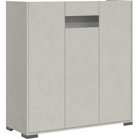 Buffet haut à 3 portes, 100 x 35 x 110 cm, coloris cachemire.