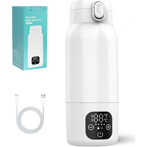 Chauffe Biberon Nomade Sans Fil, Chauffe Biberon Portable Sans Fil, Chauffe-Biberons, Chauffe Petit Pot Nomade, Chauffe-Biberon Nomade pour Chauffer Rapidement Le Lait Maternel, L'Eau, Le Lait (1/5)