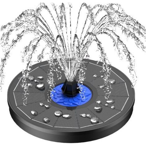 Fontaine solaire améliorée, fontaine solaire de 3,5 W pour le bain d'oiseaux avec fleurs, pompe solaire pour fontaine d'extérieur avec buse 7 en 1, 4 tubes de fixation pour colibris, jardin, piscine, (1/5)