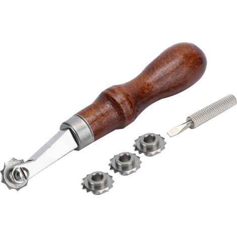 Roue de marquage pour couture sur cuir, outils d'espacement et poinçon pour projets DIY en sellerie (1/5)