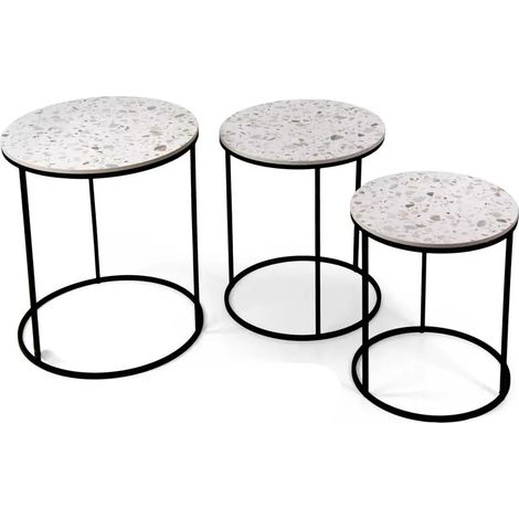 Set de 3 tables rondes en métal Ø45/40/35 cm
