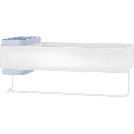 Etagère Salle De Bain - Fixation Adhésive Sans Perçage - 33 x 13 x 14,4 cm - Pour Articles De Toilette Et Serviettes - 1 Pièce (1/5)