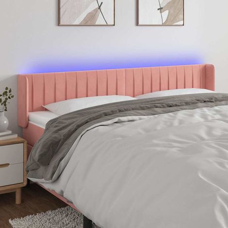 Tête de lit LED rose en velours réglable 183 x 16 x 78/88 cm, 11.8kg - PANGIVO (1/5)