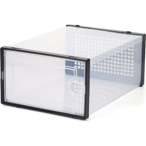 1pcs Armoire à Chaussures, Réglables Étagère à Chaussures, Empilable Meuble Chaussure en Métal Armoire à Chaussures Portable Cube, Armoire à Chaussures en Plastique Anti-poussière DIY (1/5)