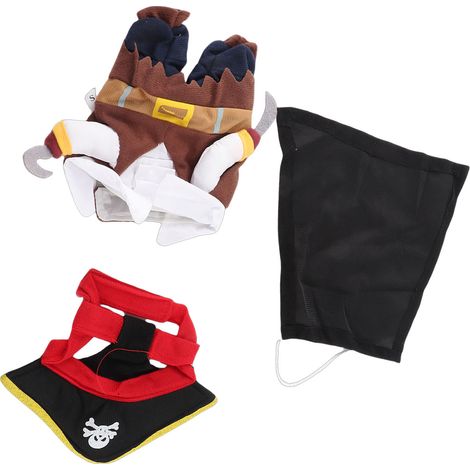 Déguisement d'Halloween mignon et résistant en polyester pour chats et chiens, style pirate, amusant (taille S) (1/5)