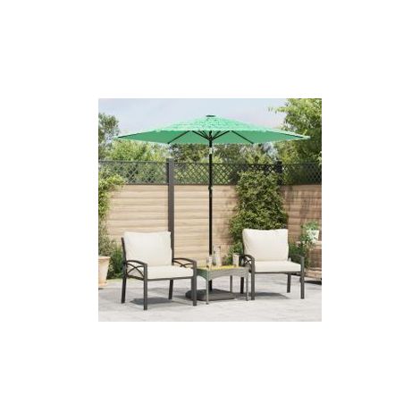 Parasol de jardin avec mât en acier vert 223x223x213 (1/5)