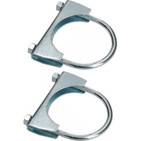 KOTARBAU - Lot de 2 colliers de serrage pour tuyau d'échappement - 68 mm - Pour montage d'antennes, de tuyaux, de mâts - Collier de serrage universel pour raccords de tuyaux (1/5)