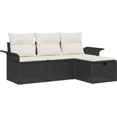 Maison Exclusive - Gartensofa-set mit Kissen mit Speicher 4 pcs P
